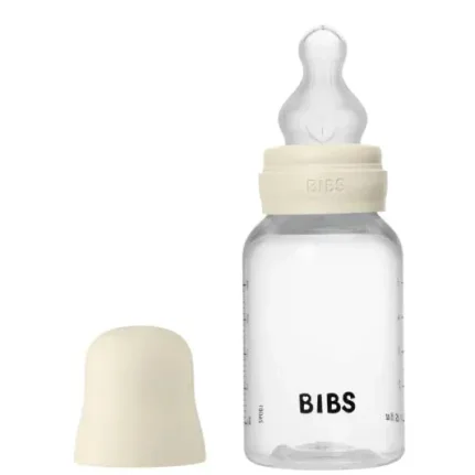 Set 2 biberoane din plastic anticolici BIBS Ivory cu tetina din silicon 0+ luni, 2x150 ml foto