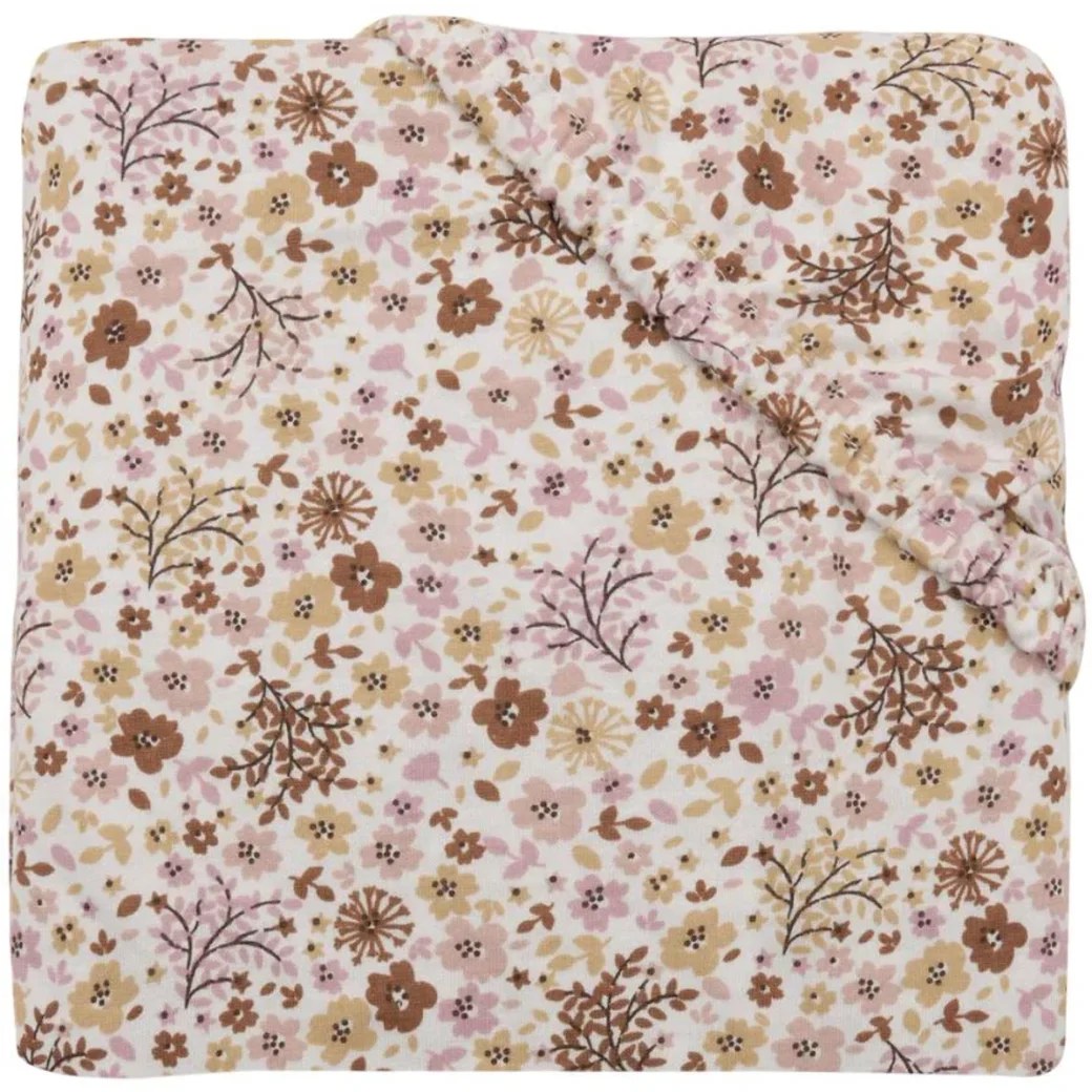 Простыня на резинке Jollein Jersey Flower Fairies, 40/50x80/90 см