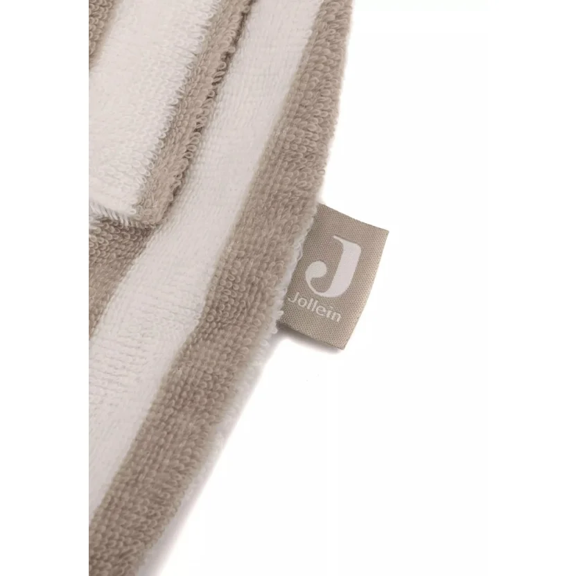 Halatel de baie Jollein Stripe Terry Olive Green GOTS (3-4 ani)