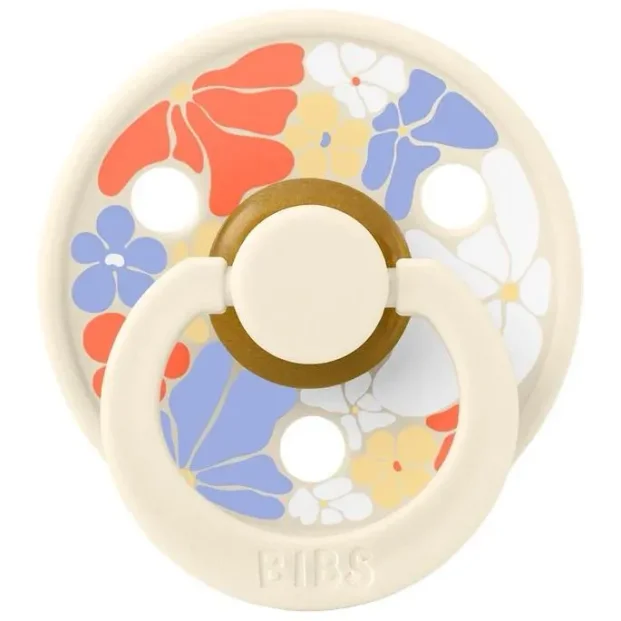 Suzeta rotunda din latex BIBS Studio Colour Flower Child - Ivory (6-18 luni) foto