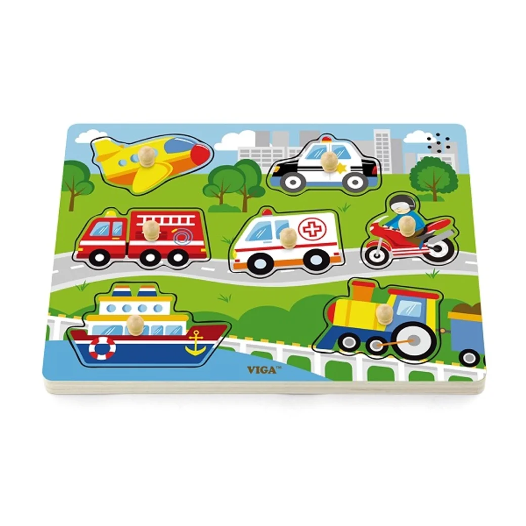 Puzzle tactil Mijloace de transport (cu sunet)