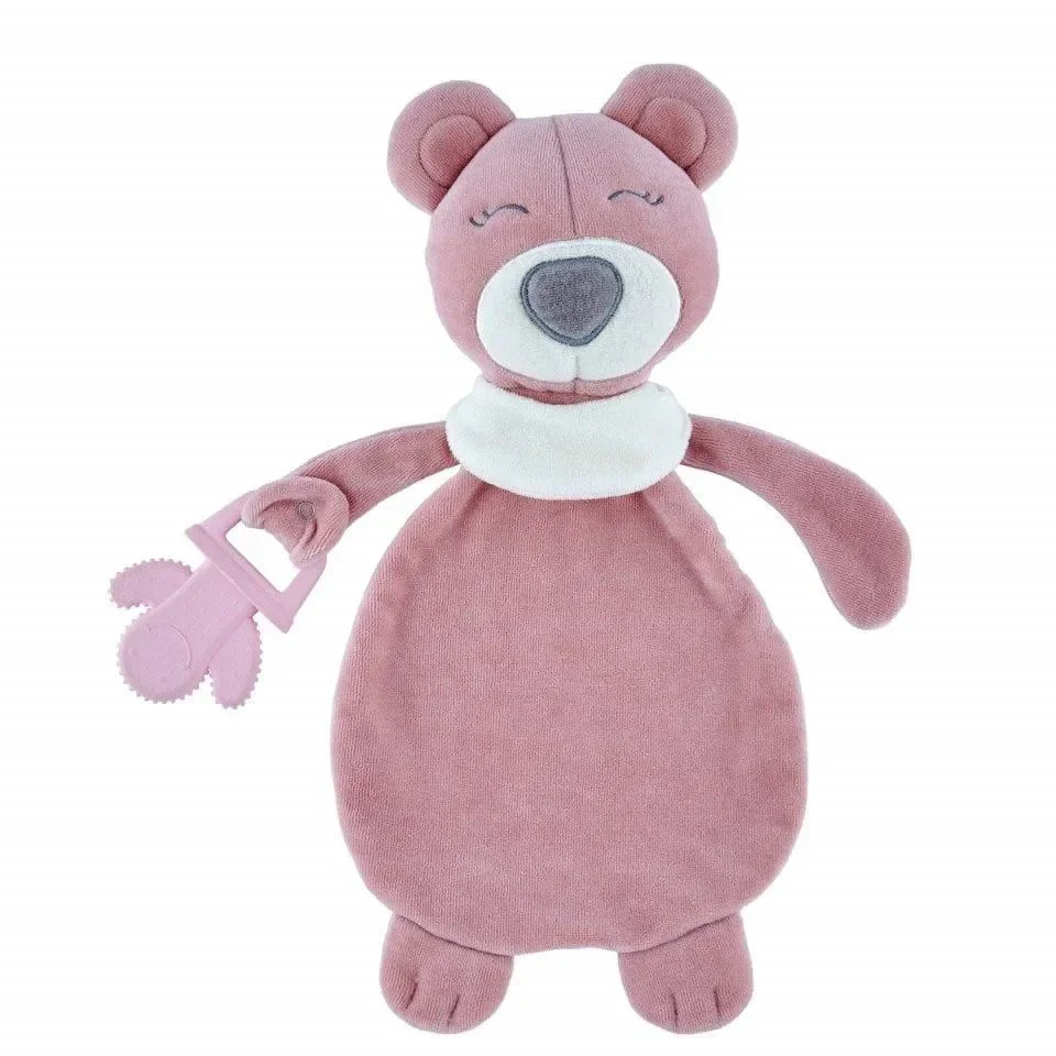 Jucarie de plus cu inel gingival BabyJem Sleeping Friend Roz foto