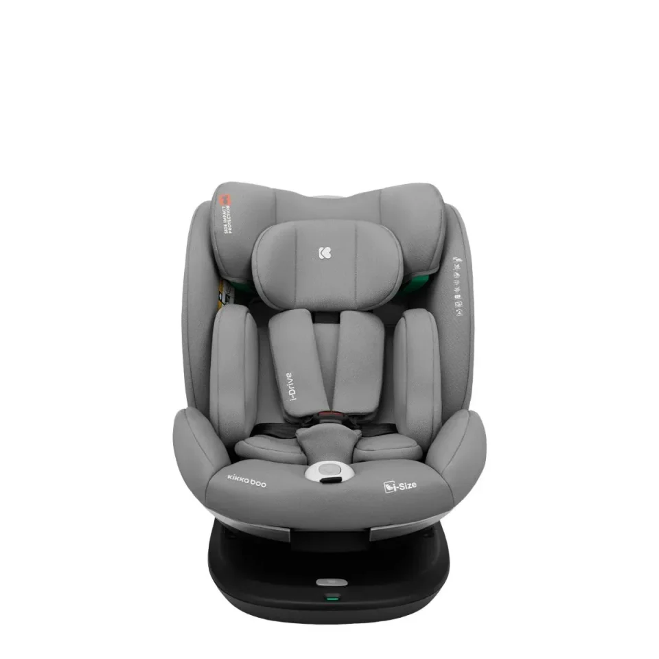 Scaun auto rotativ cu isofix KikkaBoo i-Drive Light Grey, 40-150 cm foto