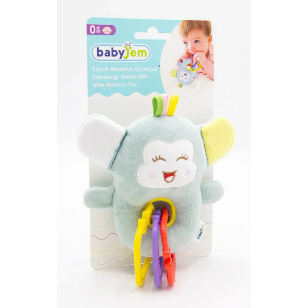 Плюшевая игрушка с прорезывателями для зубов BabyJem Funny Monkey Blue foto