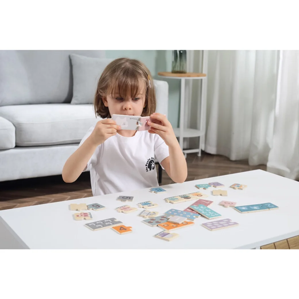 Puzzle din lemn „Numere și animale”