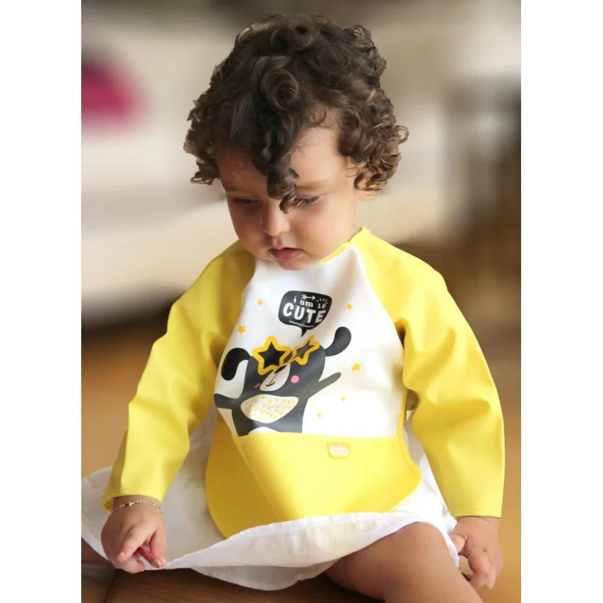 Нагрудник с рукавами и карманом BabyJem Polly Bib Yellow