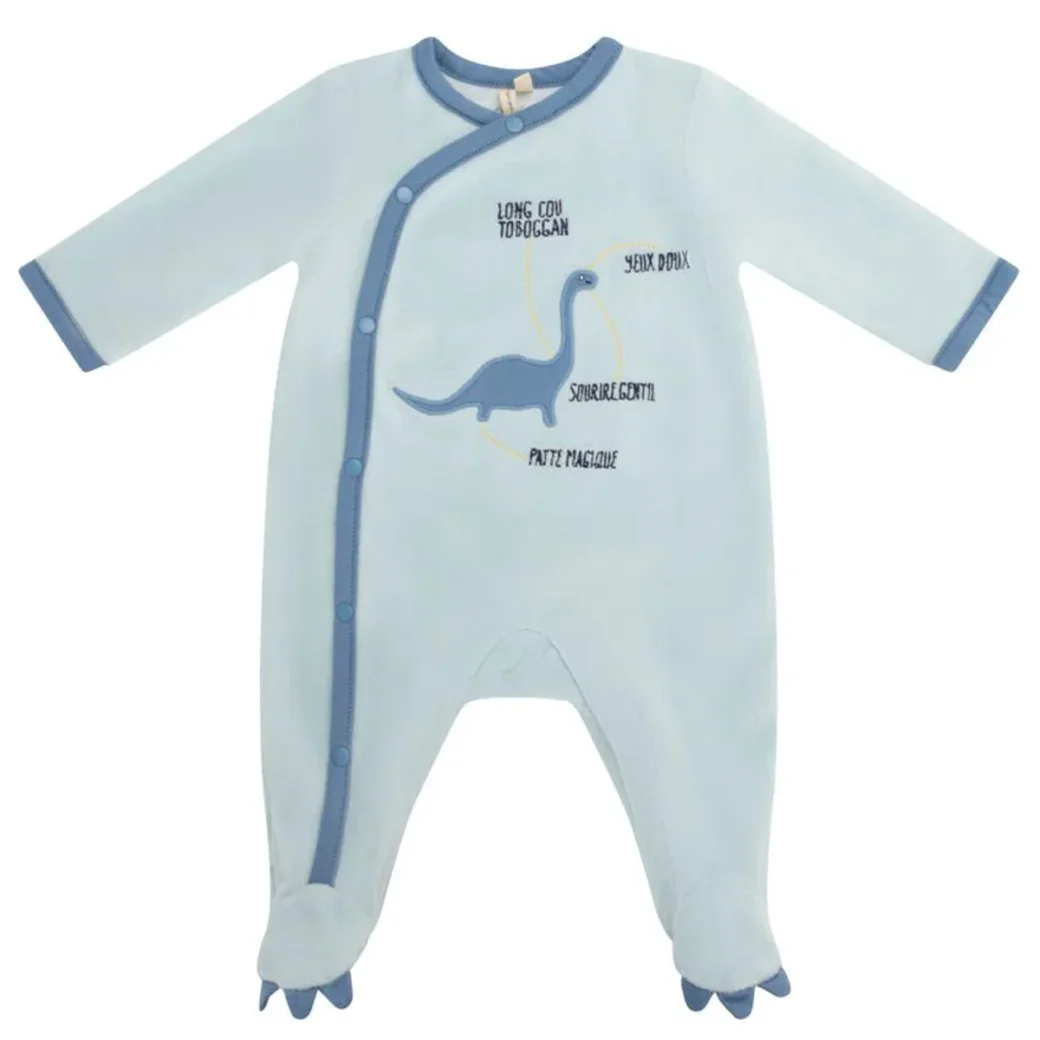 Pijama din velvet Premaman Albastra Dinos