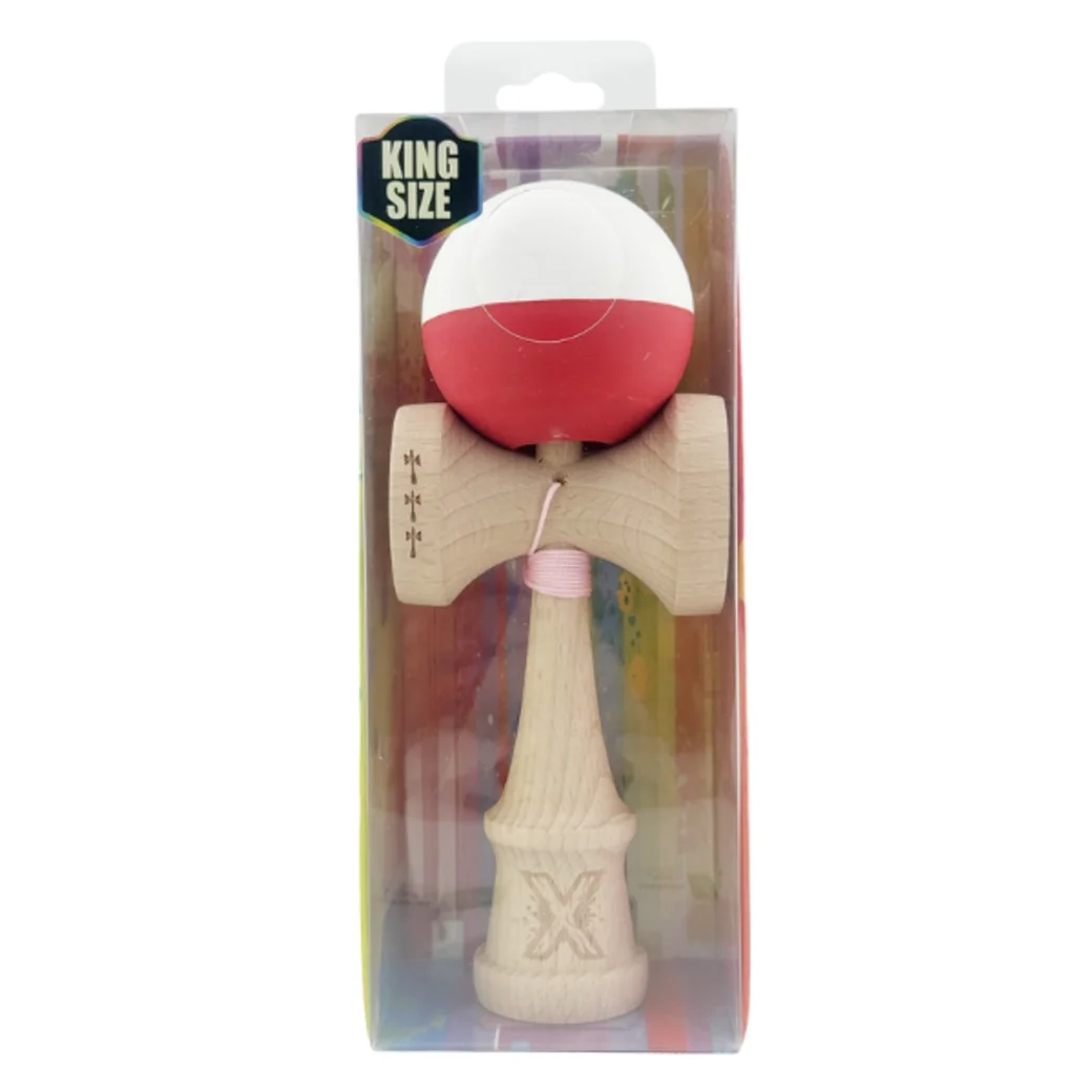 "Kendama X Original", Профессиональная, Flippy, Металлический стержень, Веревка 55 см, Большие Чашки, 7 x 6 x 18 см, бело-красная