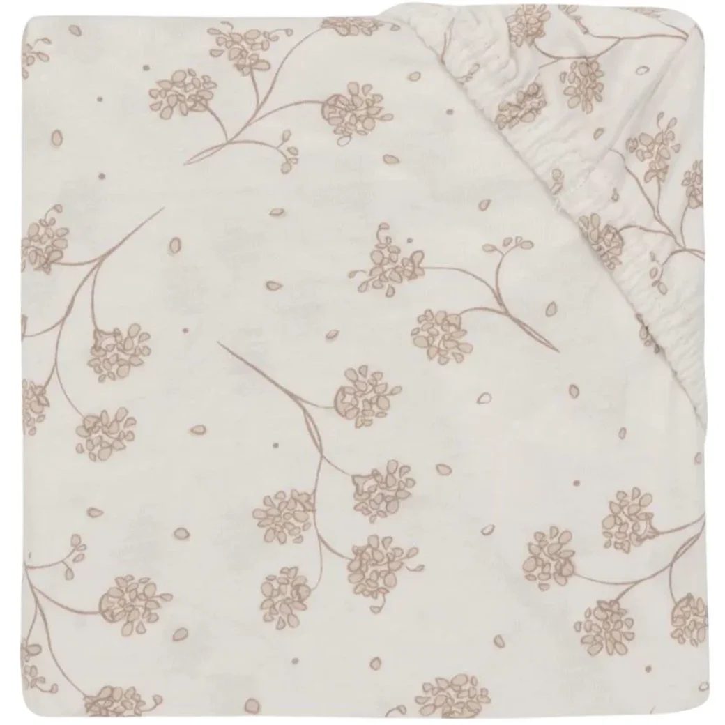 Простыня на резинке Jollein Jersey Leafy Dreams, 120x60 см