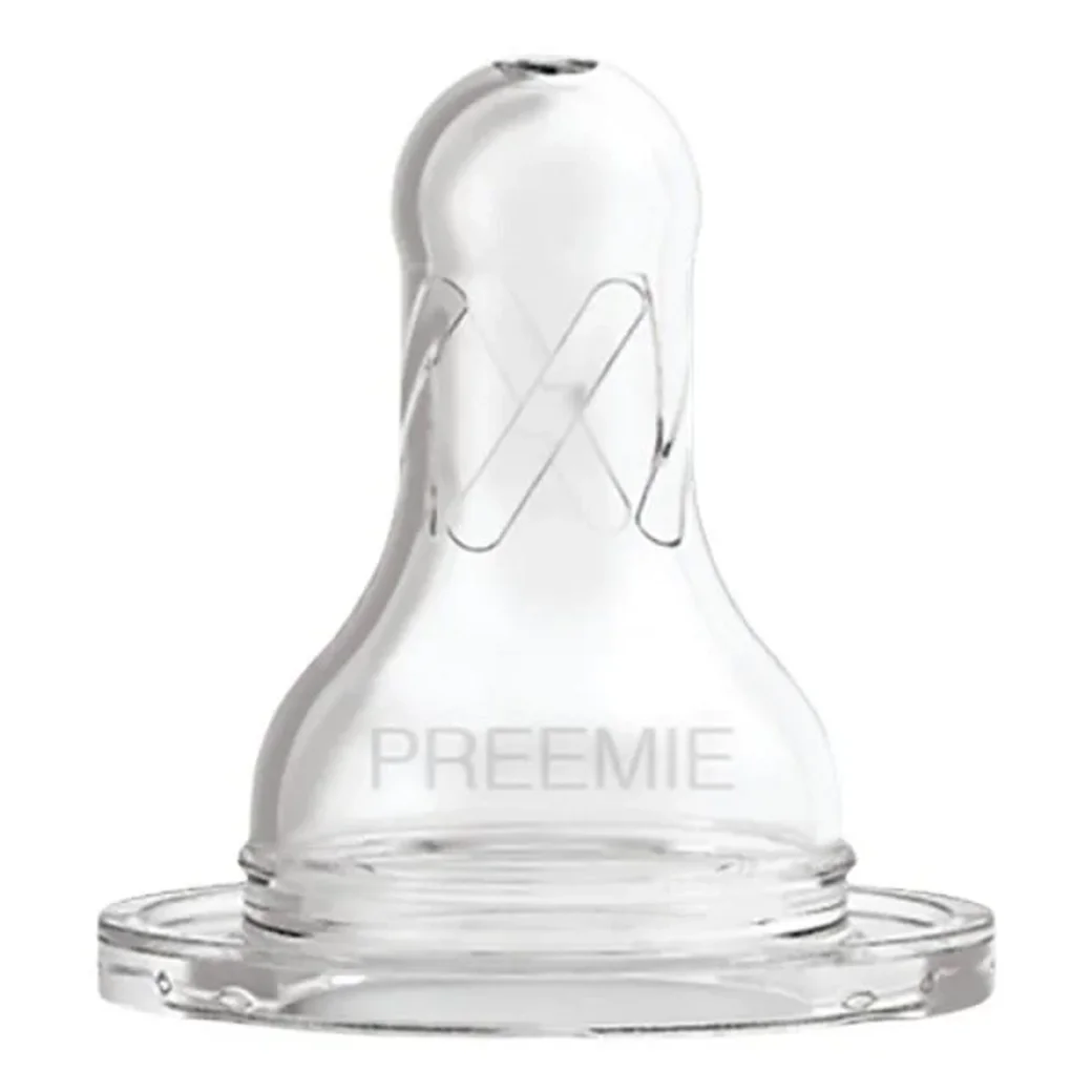 Tetina din silicon cu gat ingust Dr. Brown's Preemie, flux lent (0+ luni)