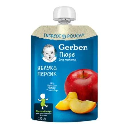 gerber Пюре "Яблоко-персик" (6 м+) 150 гр.