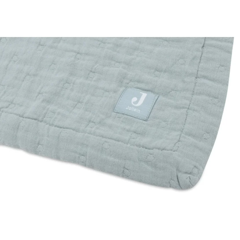 Paturica din muselina Jollein Jacquard Sea Green, 75x100 cm