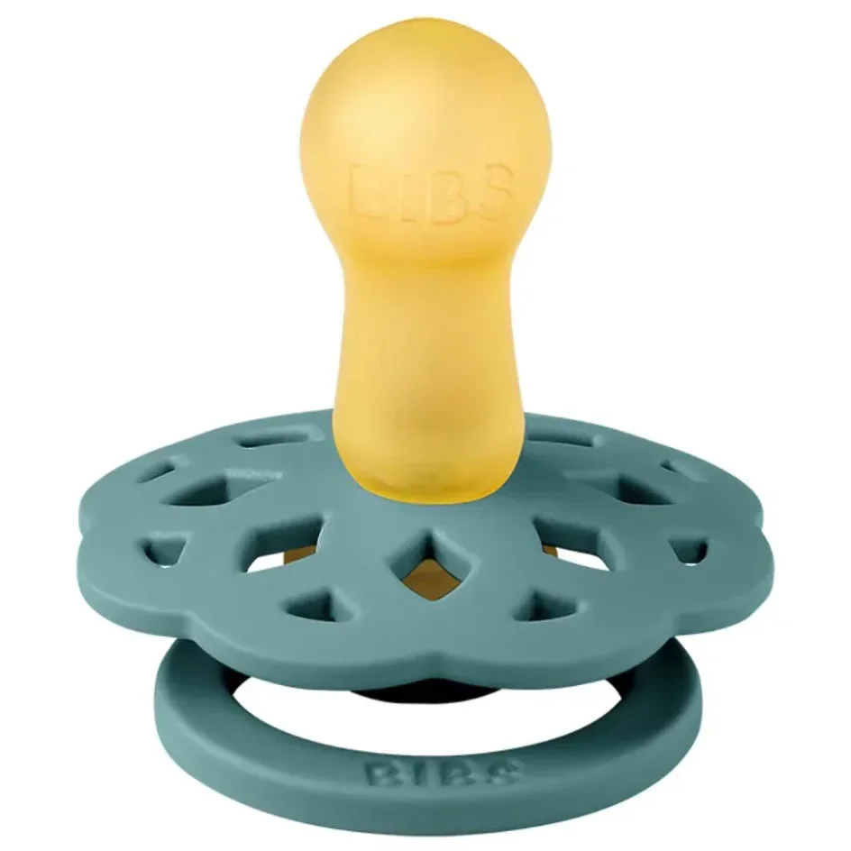 Set 2 suzete rotunde din latex BIBS Boheme Baby Blue/Island Sea (0-6 luni) foto