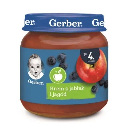 gerber Пюре яблоко-черника (4 м+) 125 гр.