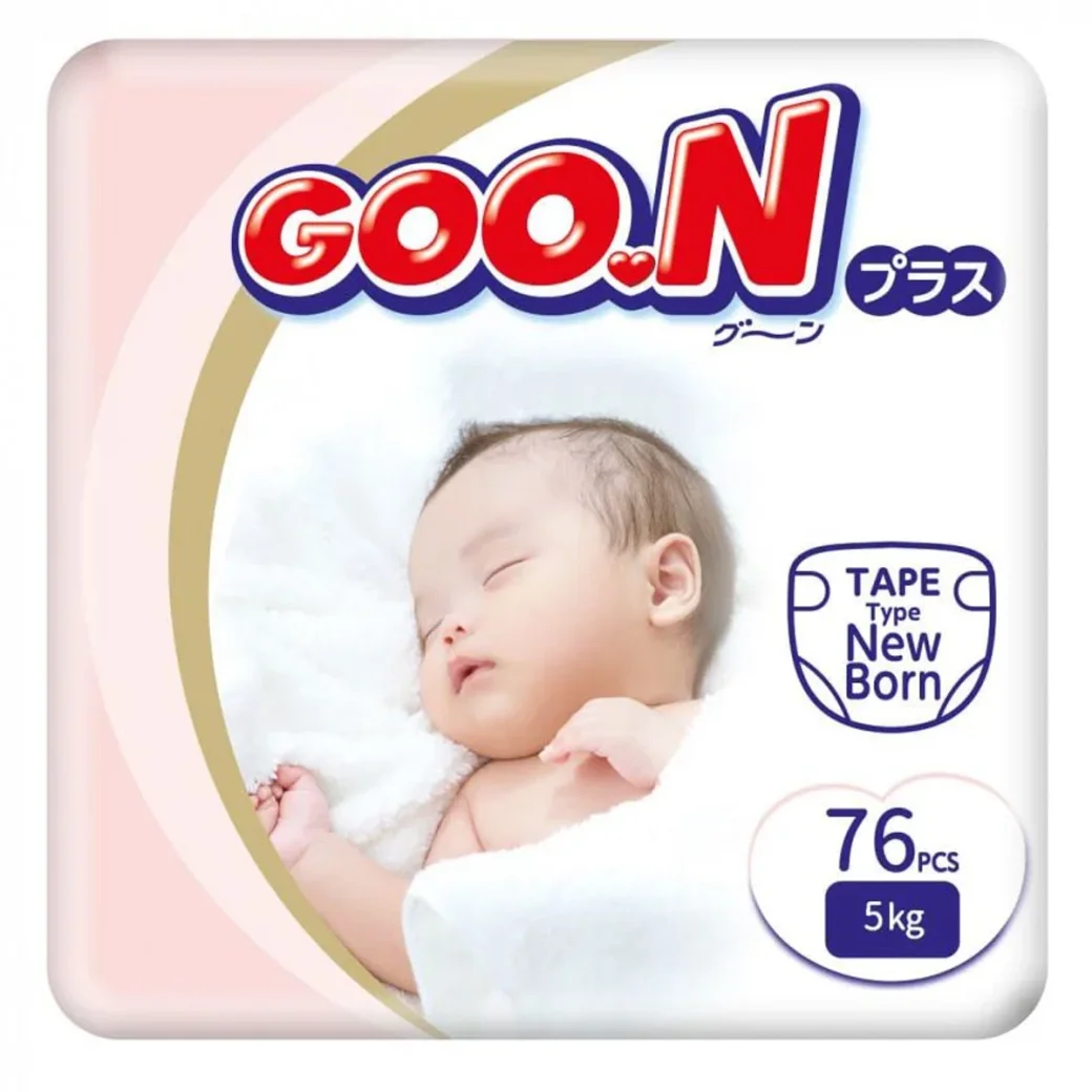 Подгузники GooN Plus размер Newborn (<5 кг), 76 шт.