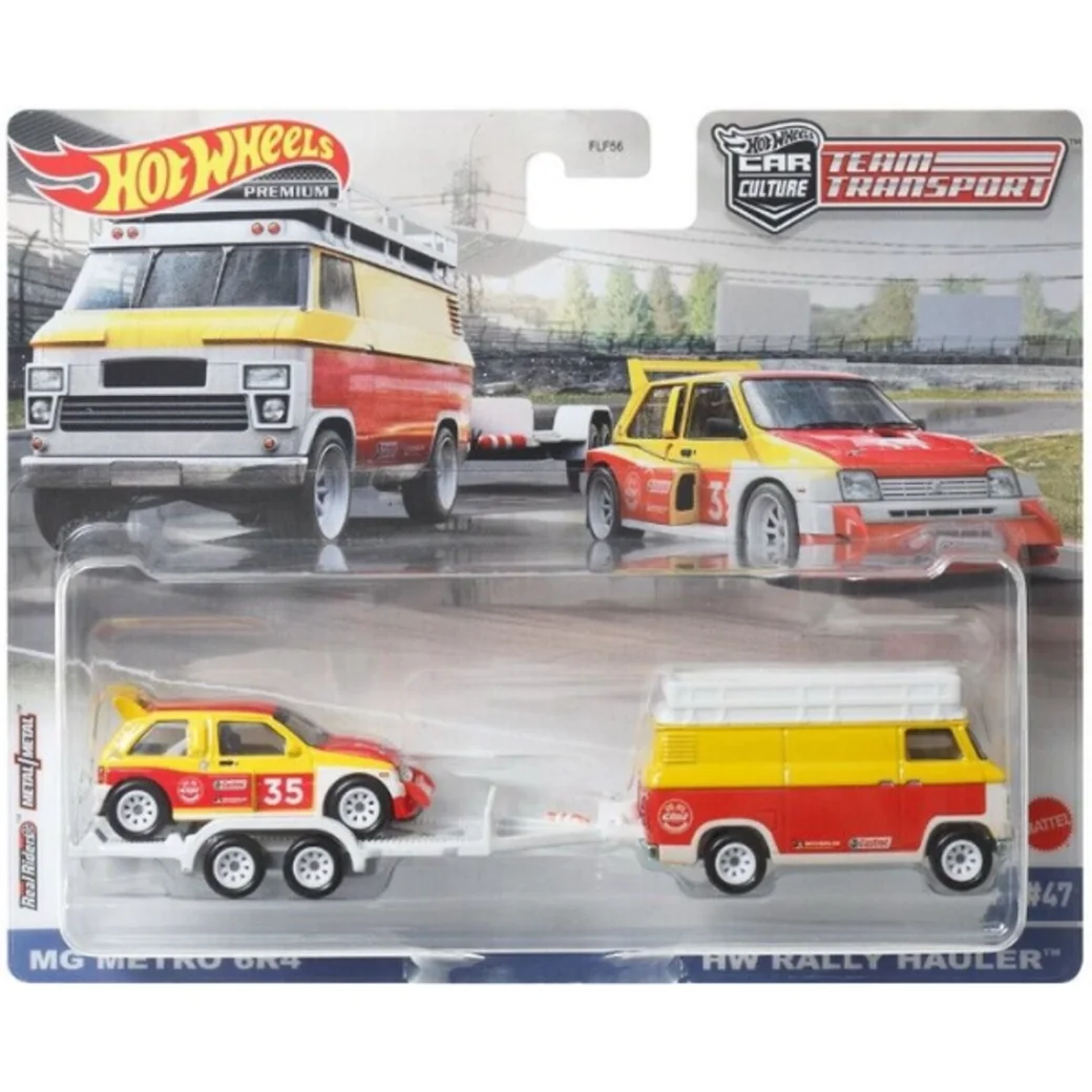 Hot Wheels Set de colecție din 2 automobile Premium Team Transport, în asortiment