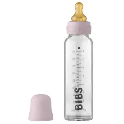Стеклянная бутылочка Bibs Dusty Lilac с латексной соской 0+ месяцев, 225 мл foto