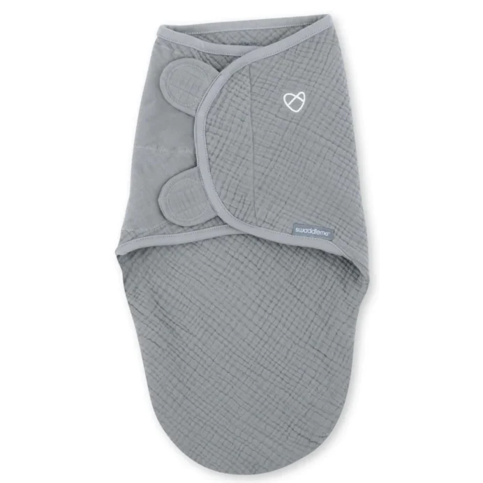 Sistem de infasare Ingenuity Swaddle Me Granite din muselina (0-3 luni)