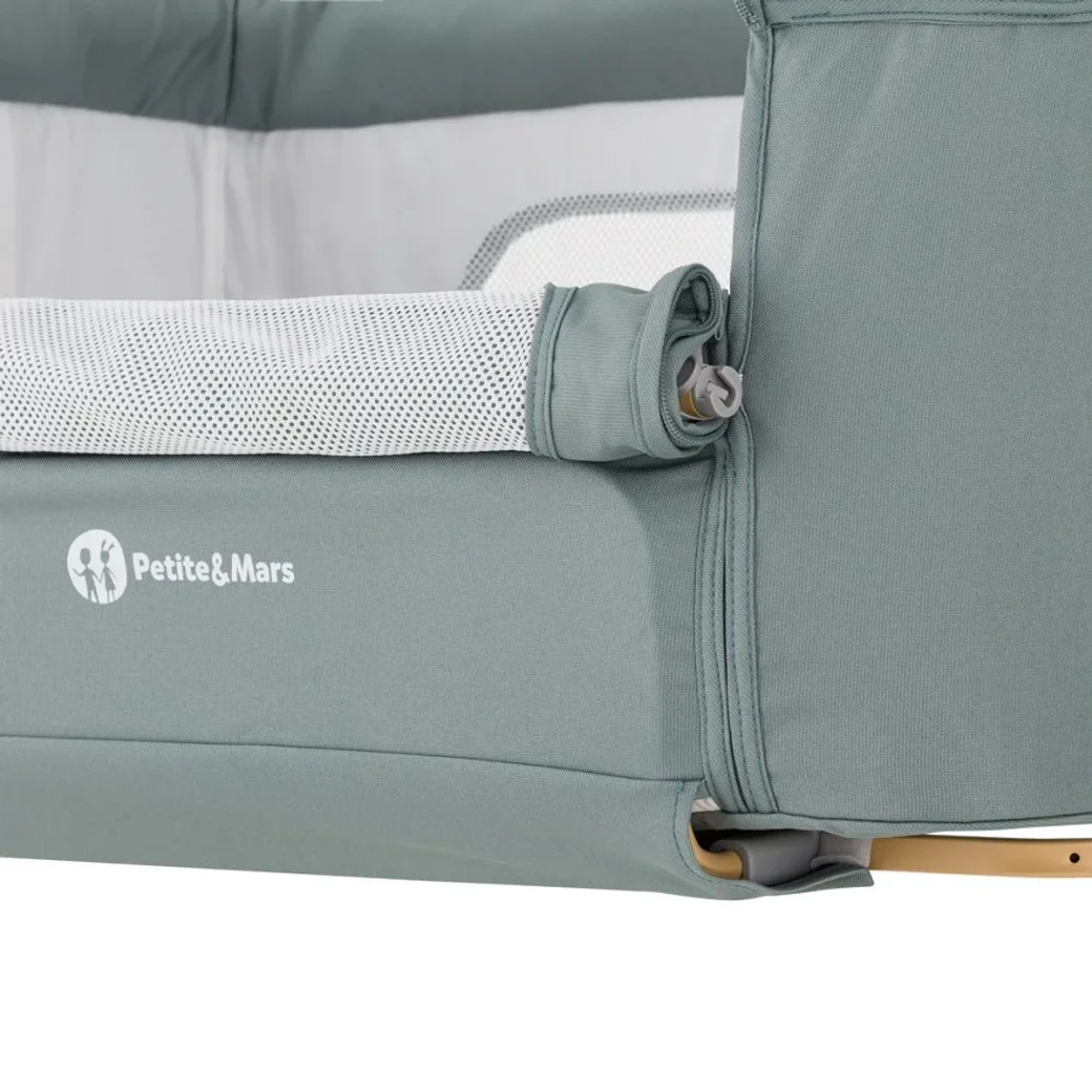 Кроватка-co-sleeper 2 в 1 Petite&Mars Grace Foggy Green