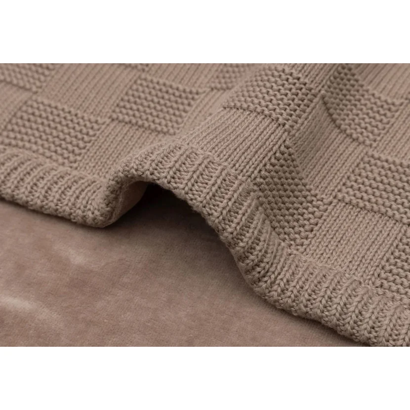 Плед Jollein Box Knit Milky Coffee/Velvet GOTS, 75x100 см