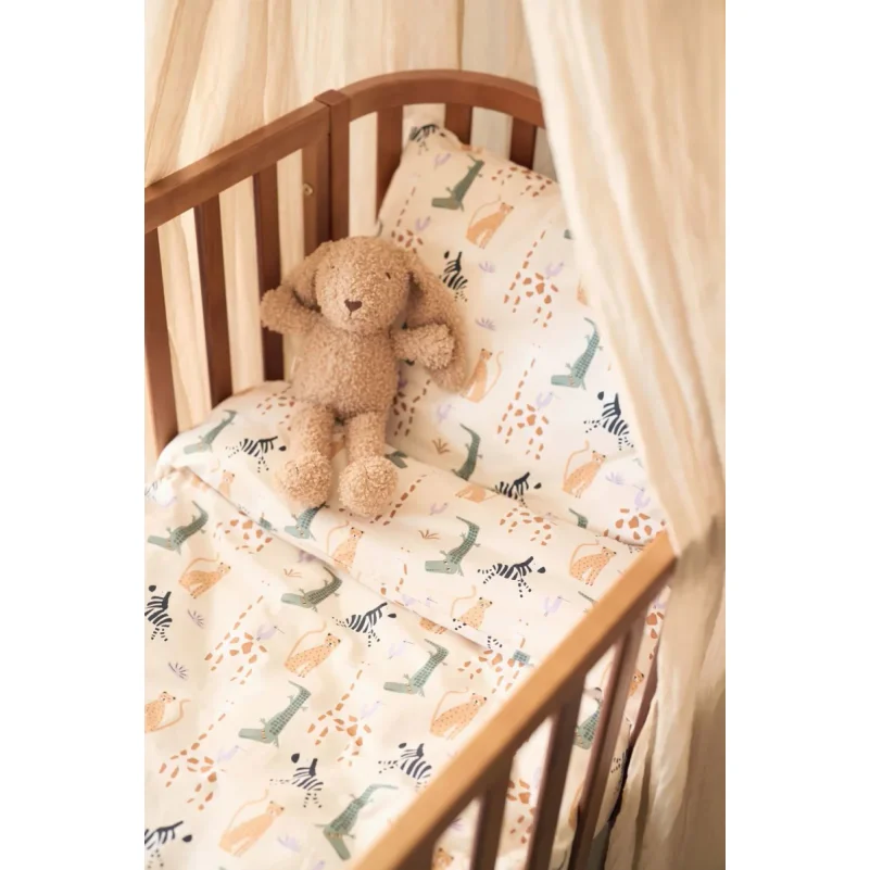 Set husa pentru plapuma si perna Jollein Jungle Jambo, 140x100 cm