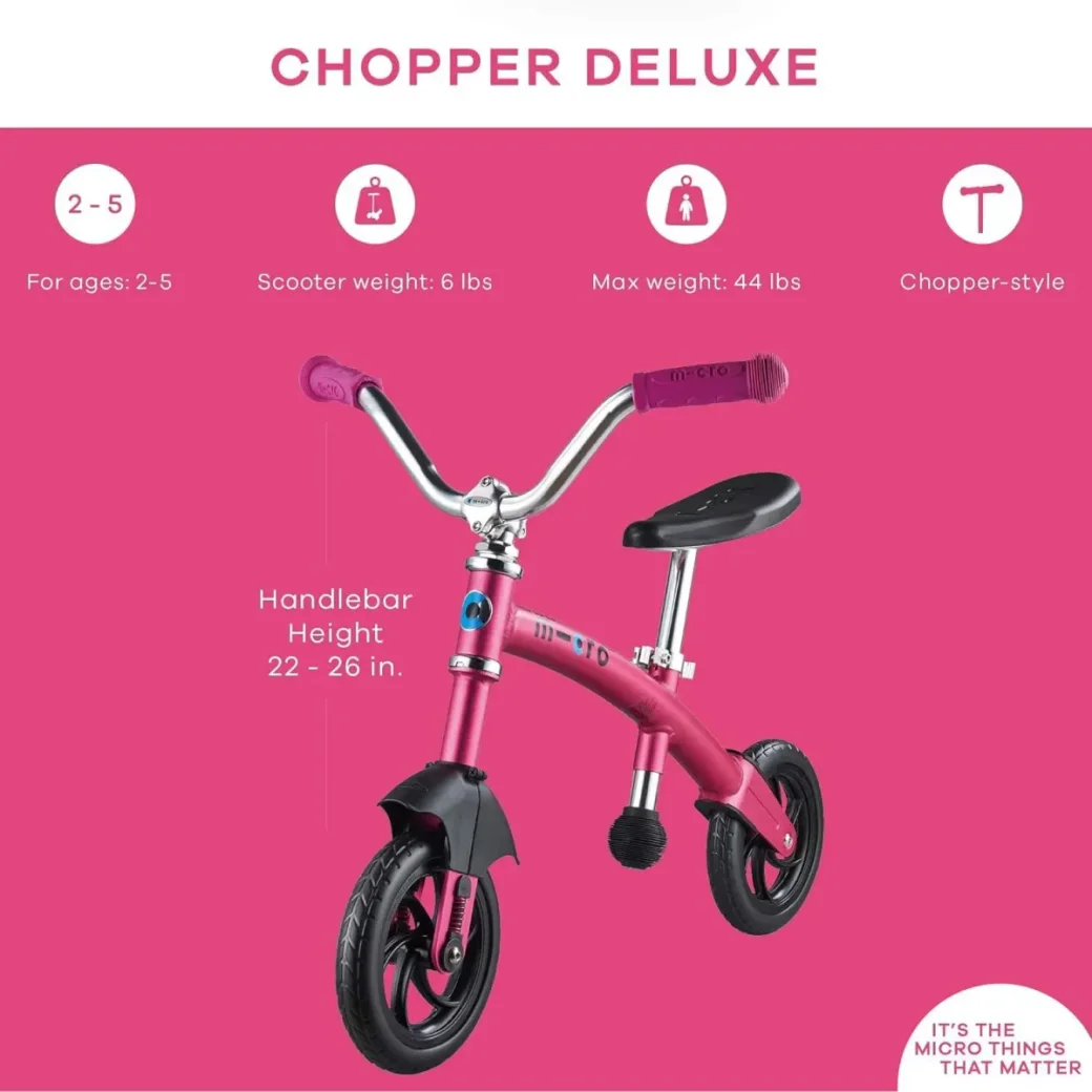 Bicicleta fara pedale Micro G-Bike Chopper Deluxe Pink foto