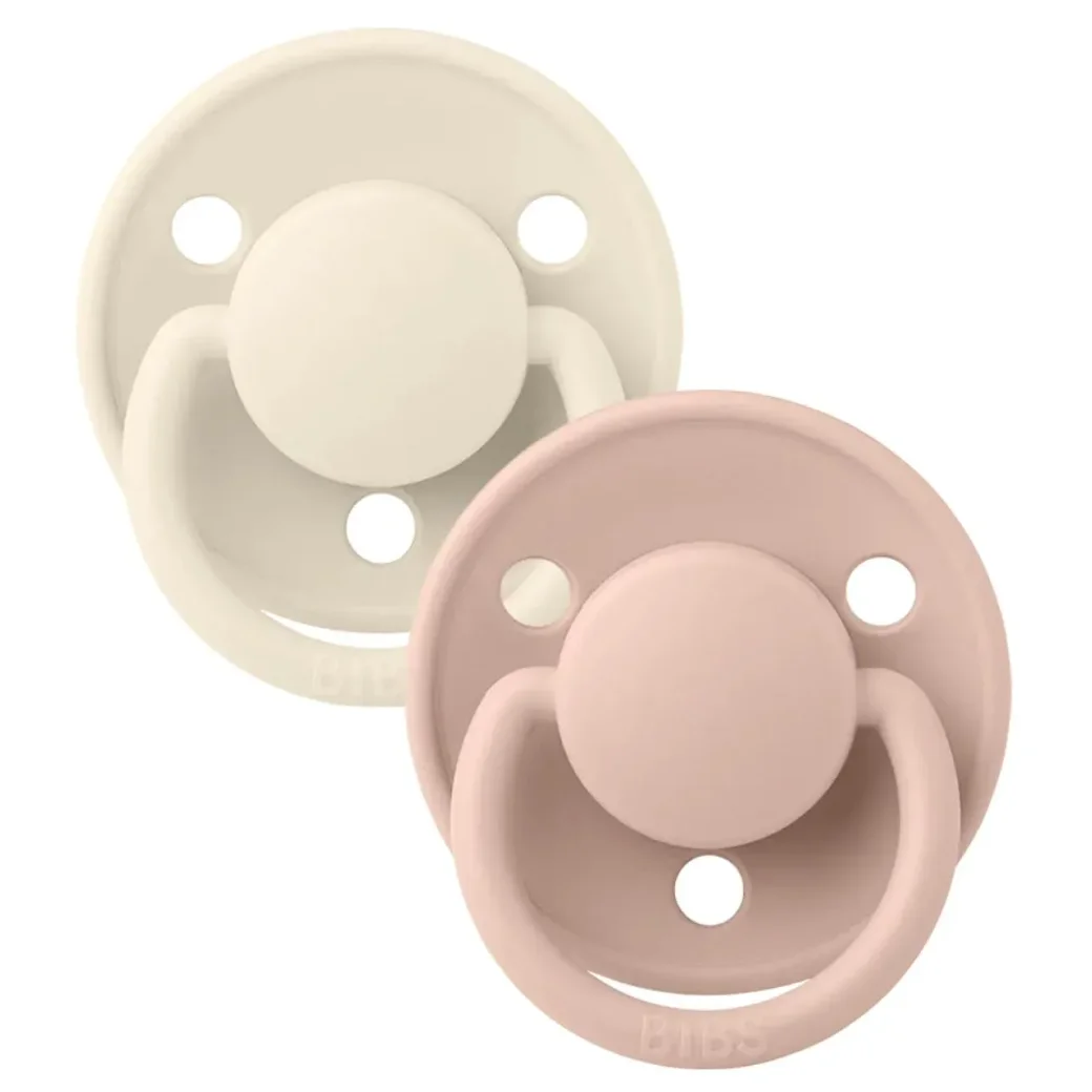 Set 2 suzete rotunde din silicon BIBS De lux Ivory/Blush (0-36 luni) foto