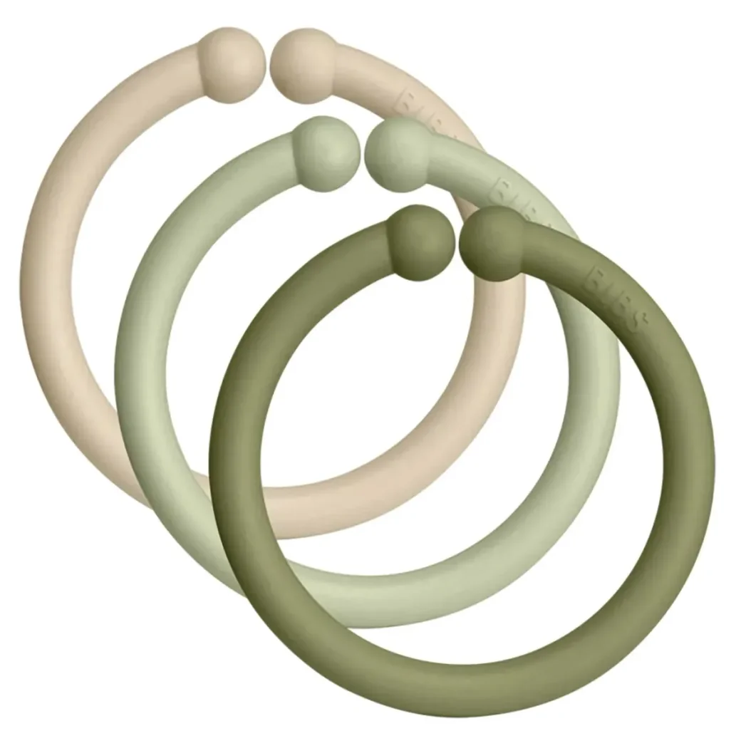 Set 12 inele multifunctionale BIBS Vanilla/Sage/Olive foto