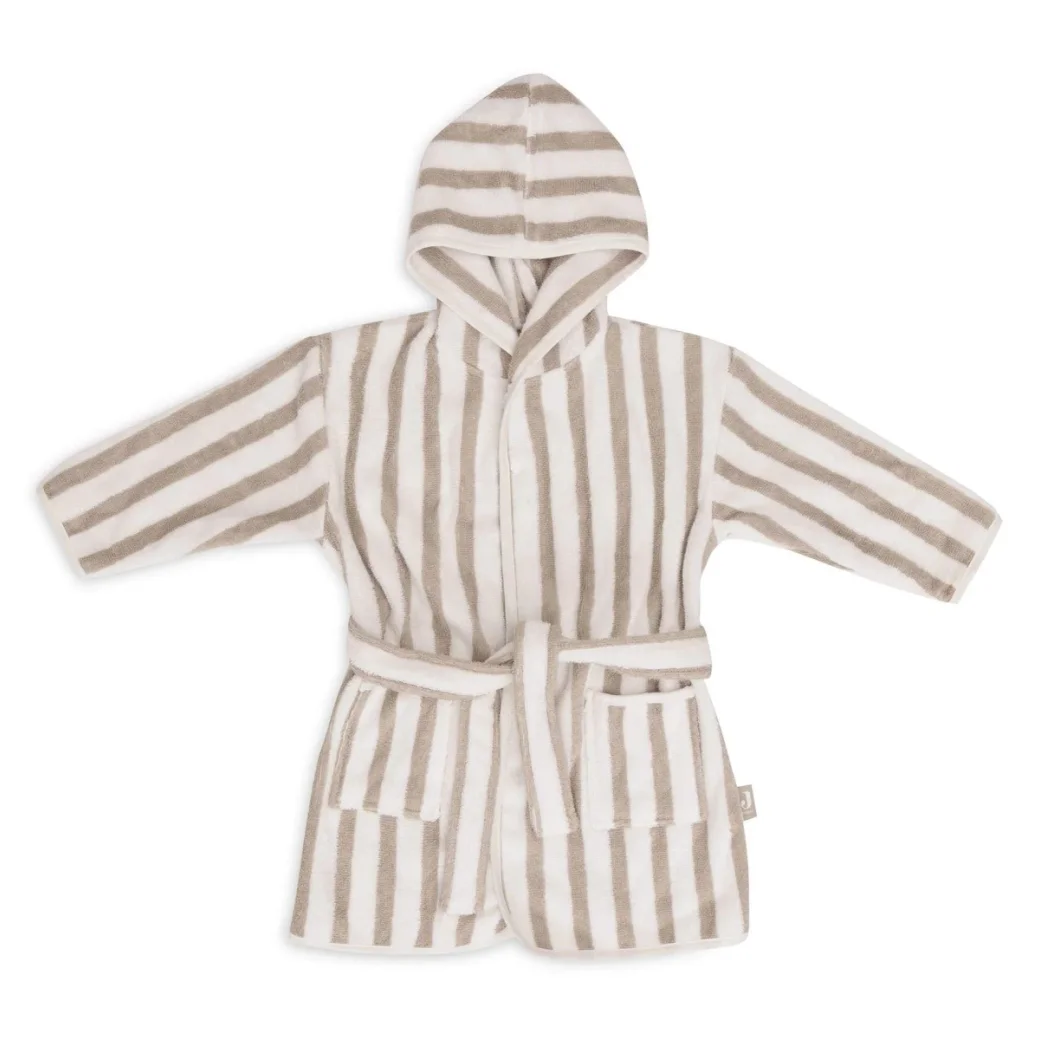 Halatel de baie Jollein Stripe Terry Olive Green GOTS (3-4 ani)