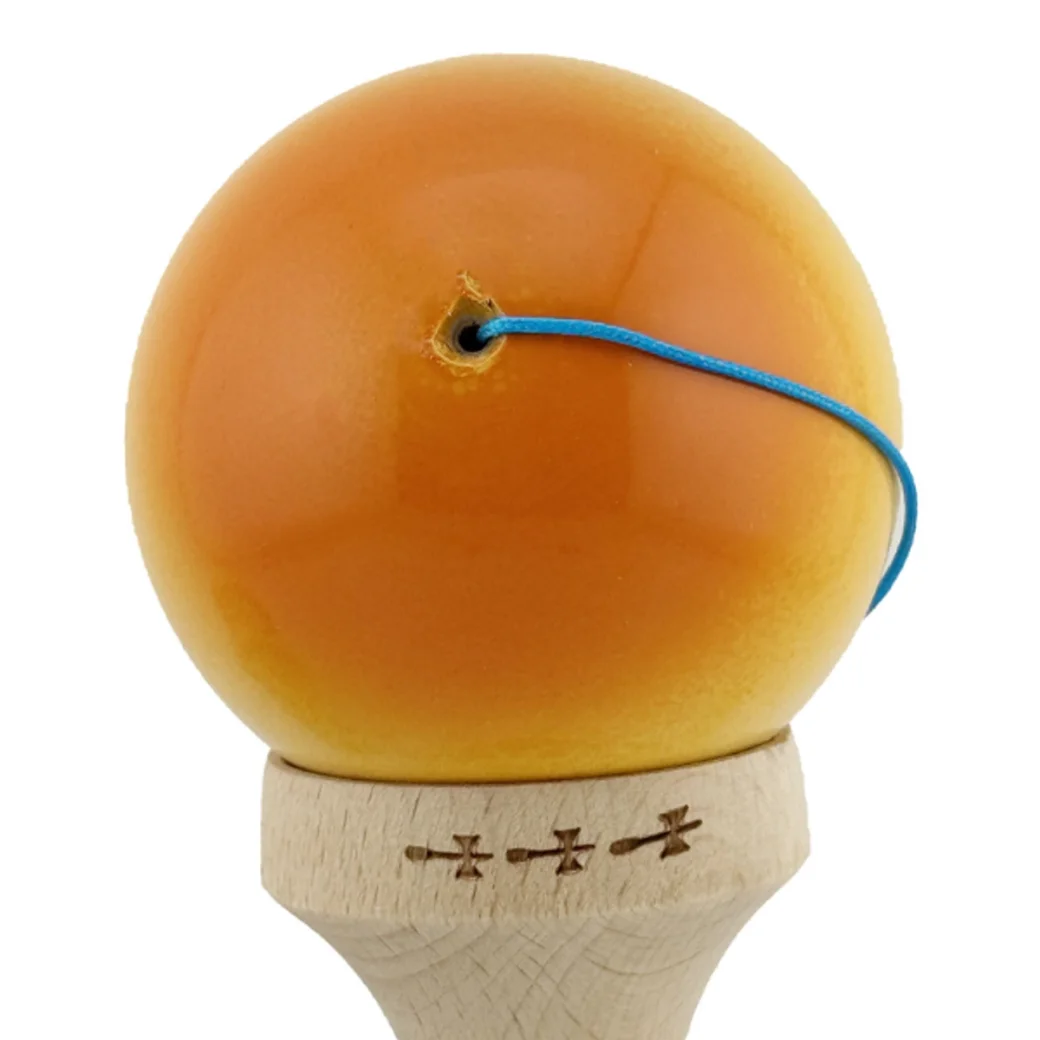 "Kendama Flippy X Original", profesională, 7 х 6 х 18 cm, ața 55 cm,cupe mari, galben-portocaliu