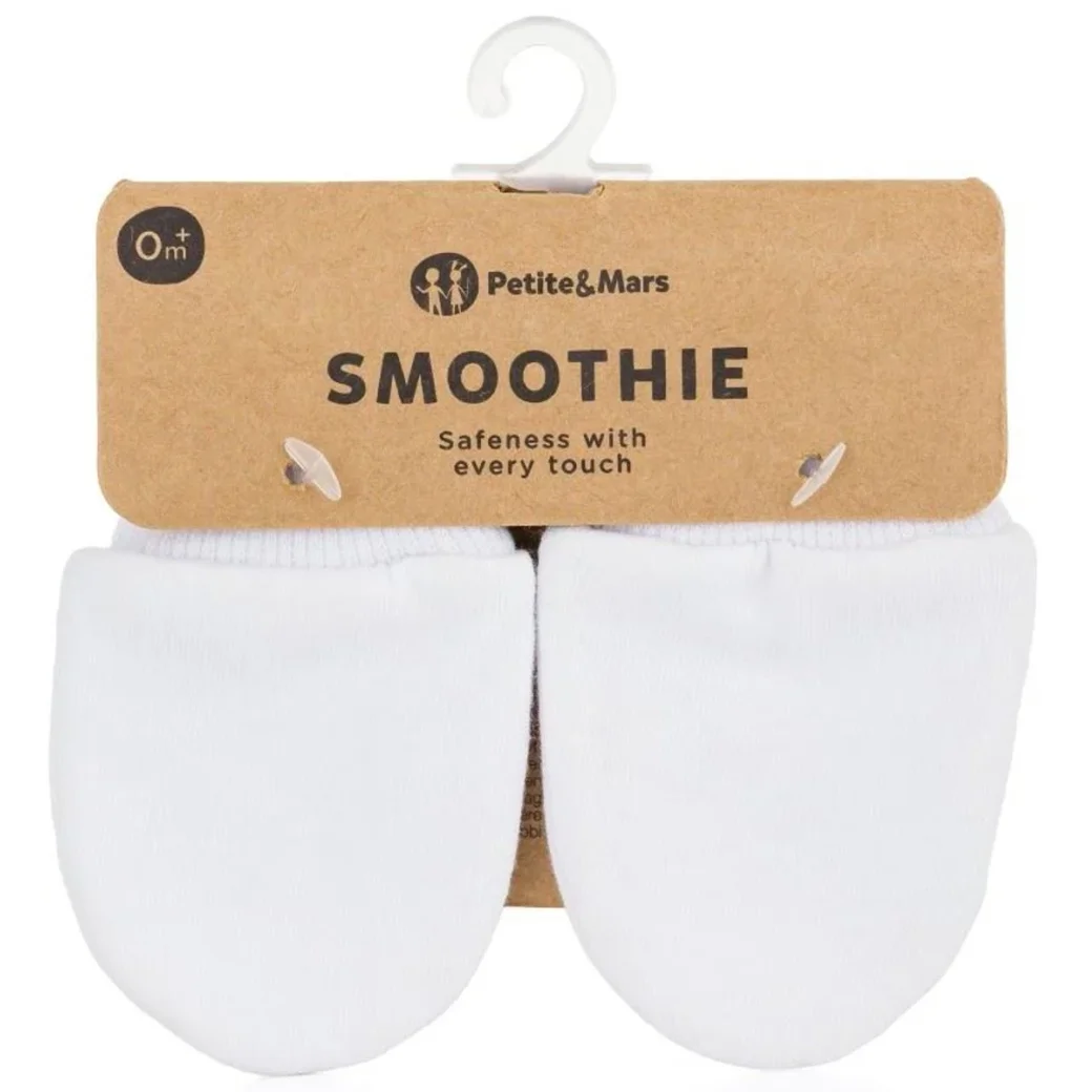 Перчатки для новорожденных Petite&Mars Smoothie Infinity White