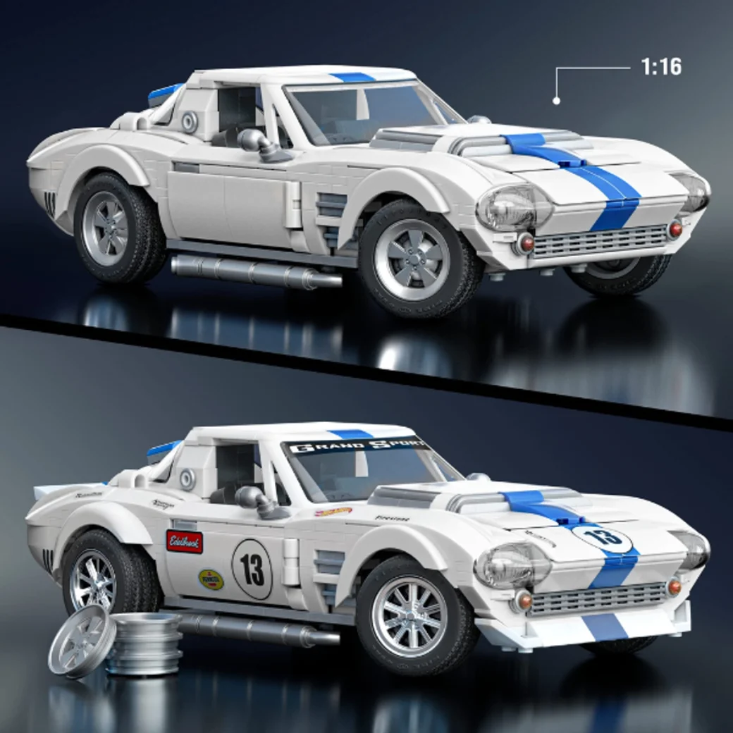 Конструктор Hot Wheels – Corvette Grand Sport, масштаб 1:16