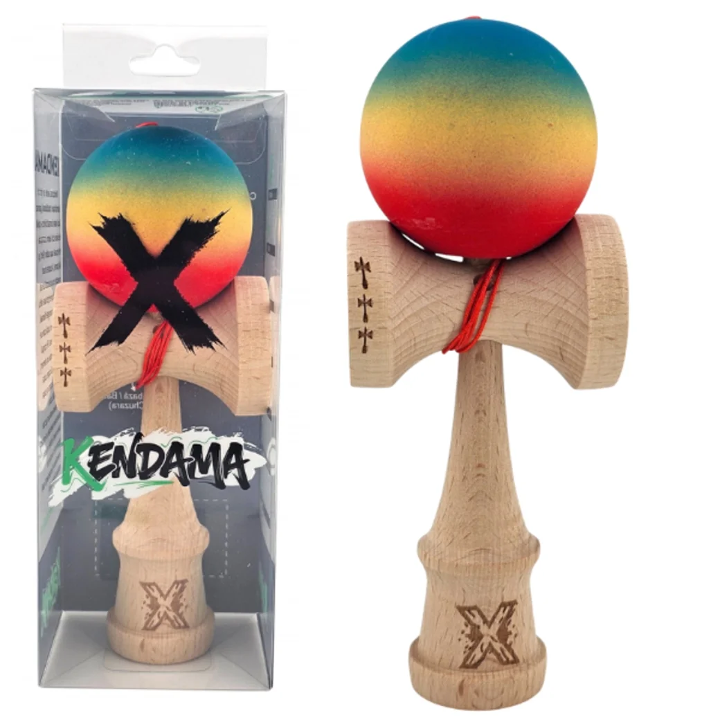 "Kendama X Original", Профессиональная, Flippy, Металлический стержень, Веревка 55 см, Большие Чашки, 7 x 6 x 18 см, градиент