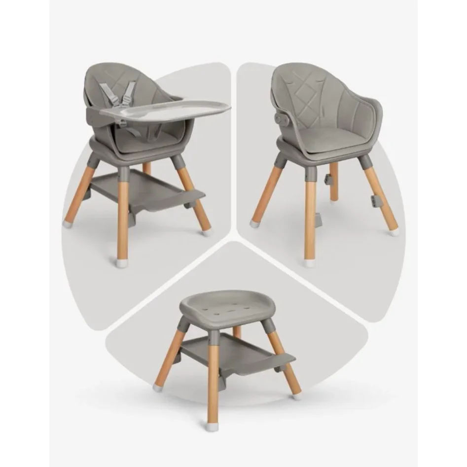 Стульчик для кормления 6 в 1 KikkaBoo Woody Beige