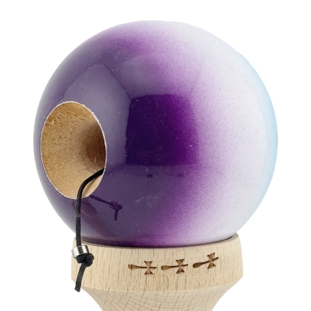 "Kendama Flippy X Original", профессиональная, 7 х 6 х 18 см, веревка 55 см, большие чаши, фиолетово-голубой градиент