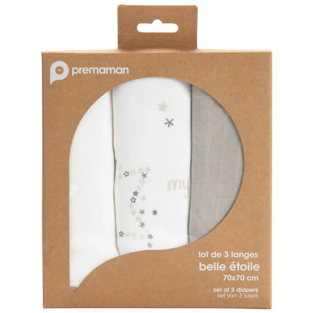 Set pelinci din bumbac Premaman Beautiful Star, 3 buc.