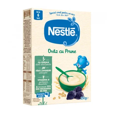 nestle terci de fulgi de ovaz cu prune fara lapte 250 gr. (6 m+)