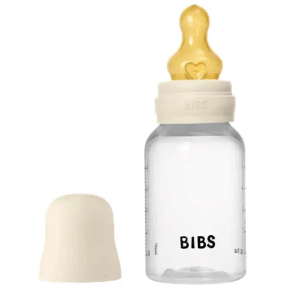 Biberon din plastic anticolici BIBS Ivory cu tetina din latex 0+ luni, 150 ml foto