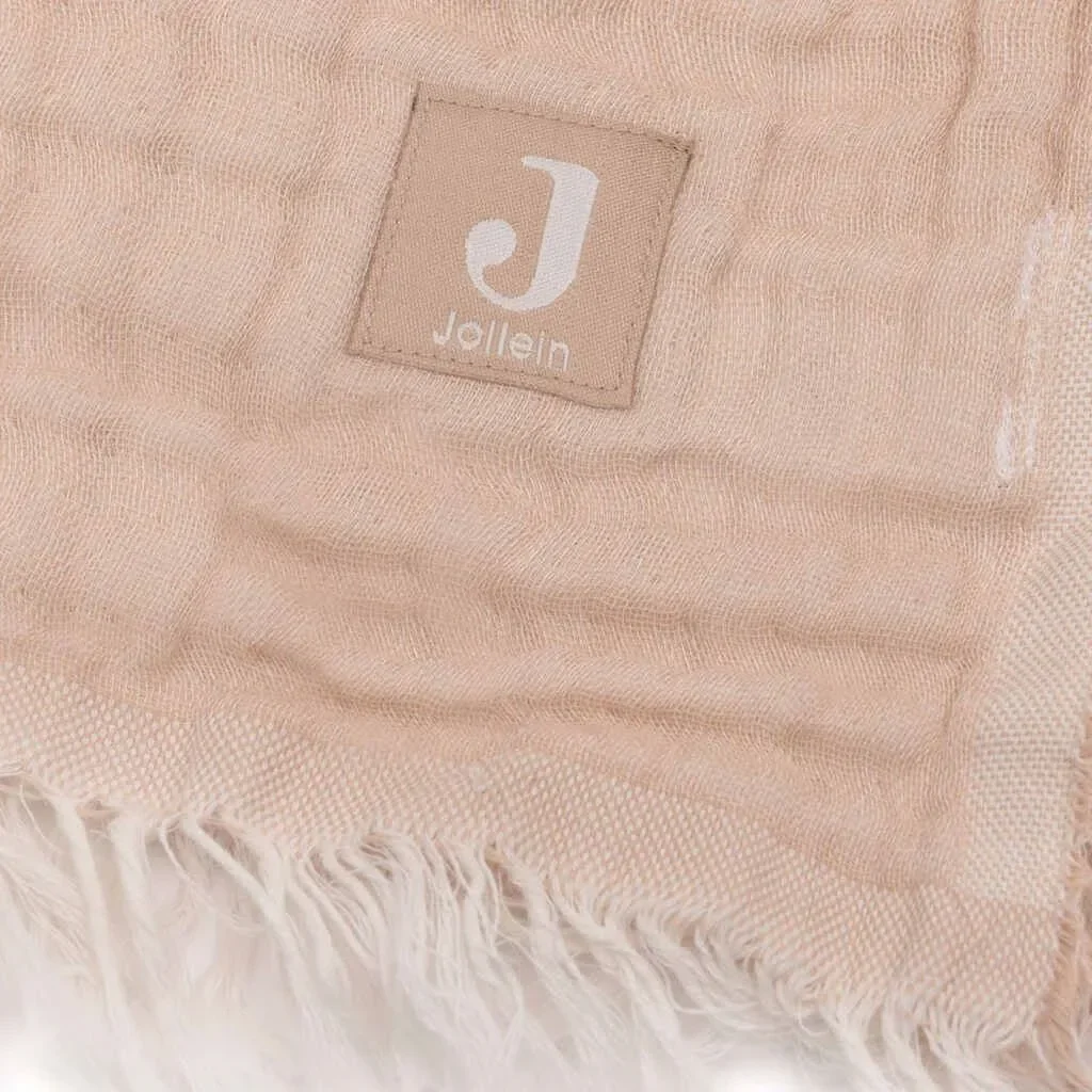 Плед Jollein Fringe Moonstone/Ivory GOTS, 75x100 см foto