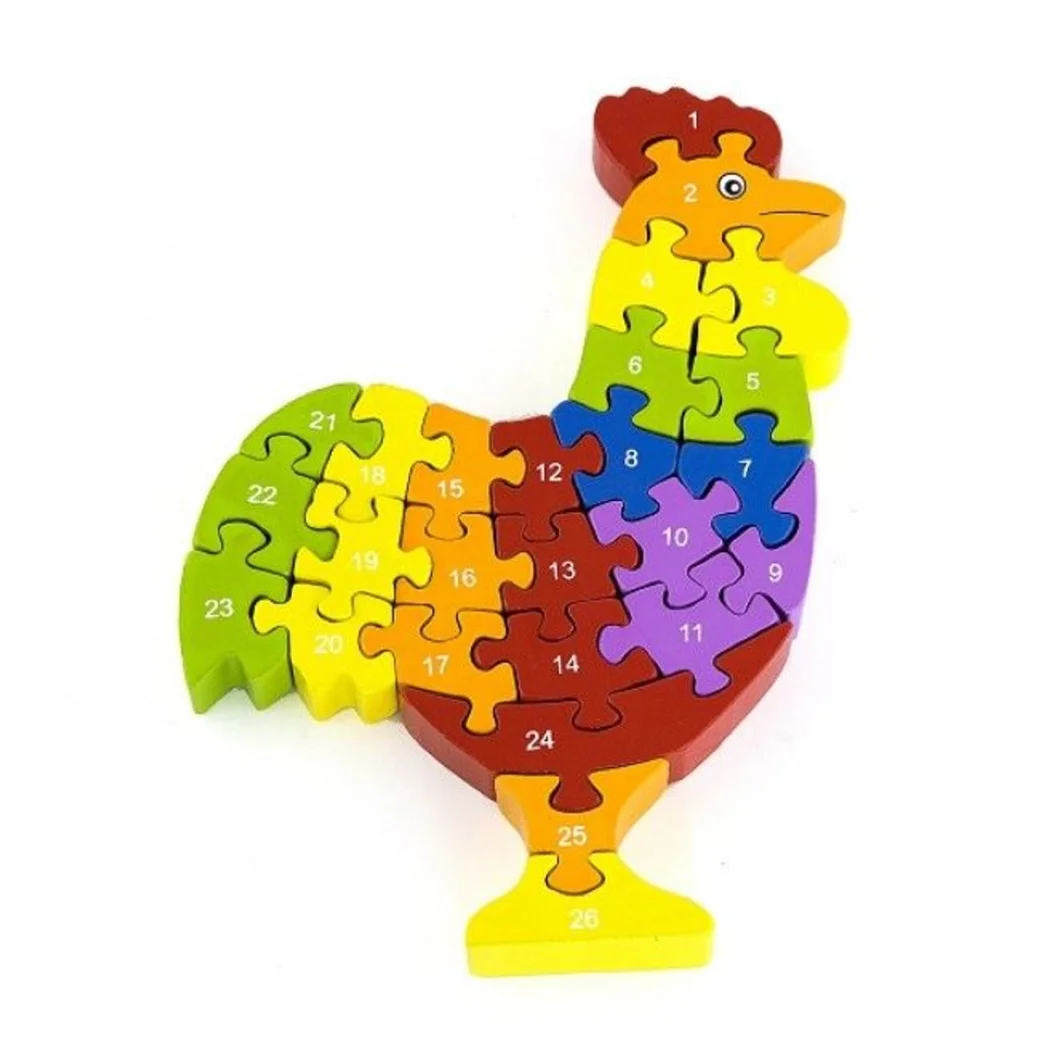 Puzzle 3D din lemn "Cocoș"