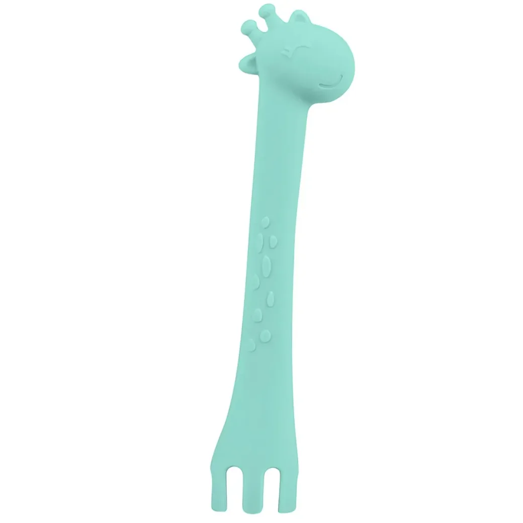 Lingurita de silicon KikkaBoo Giraffe Menta foto