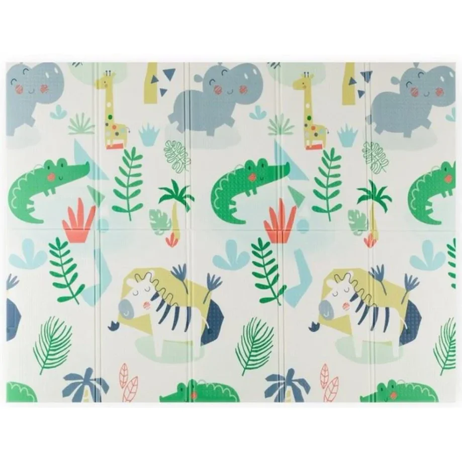 Covoras de joaca pliabil 2 in 1 Petite&Mars Campy Jungle&Hexagon