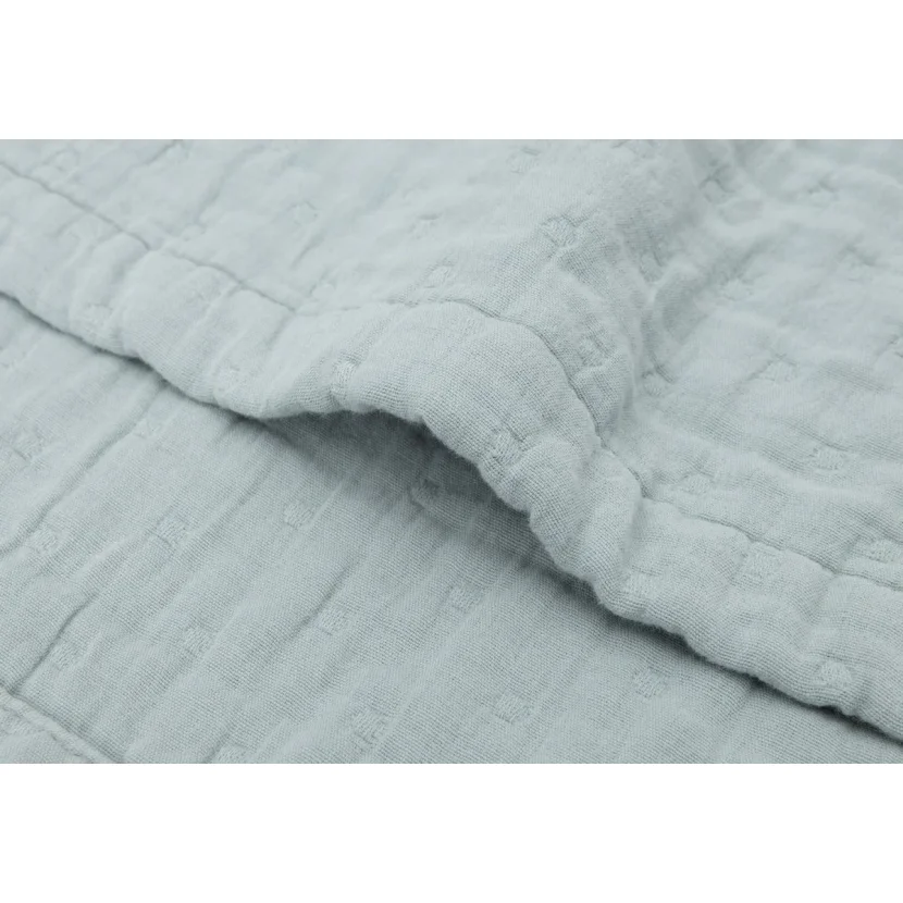 Paturica din muselina Jollein Jacquard Sea Green, 75x100 cm