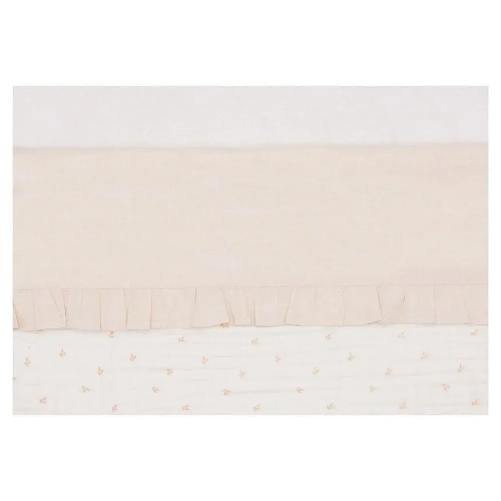 Cearsaf pentru patut Jollein Ruffle Natural, 120x150 cm foto