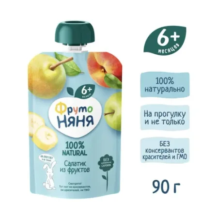 ФрутоНяня Пюре Салатик из 4 фруктов 90г. (6 м+)