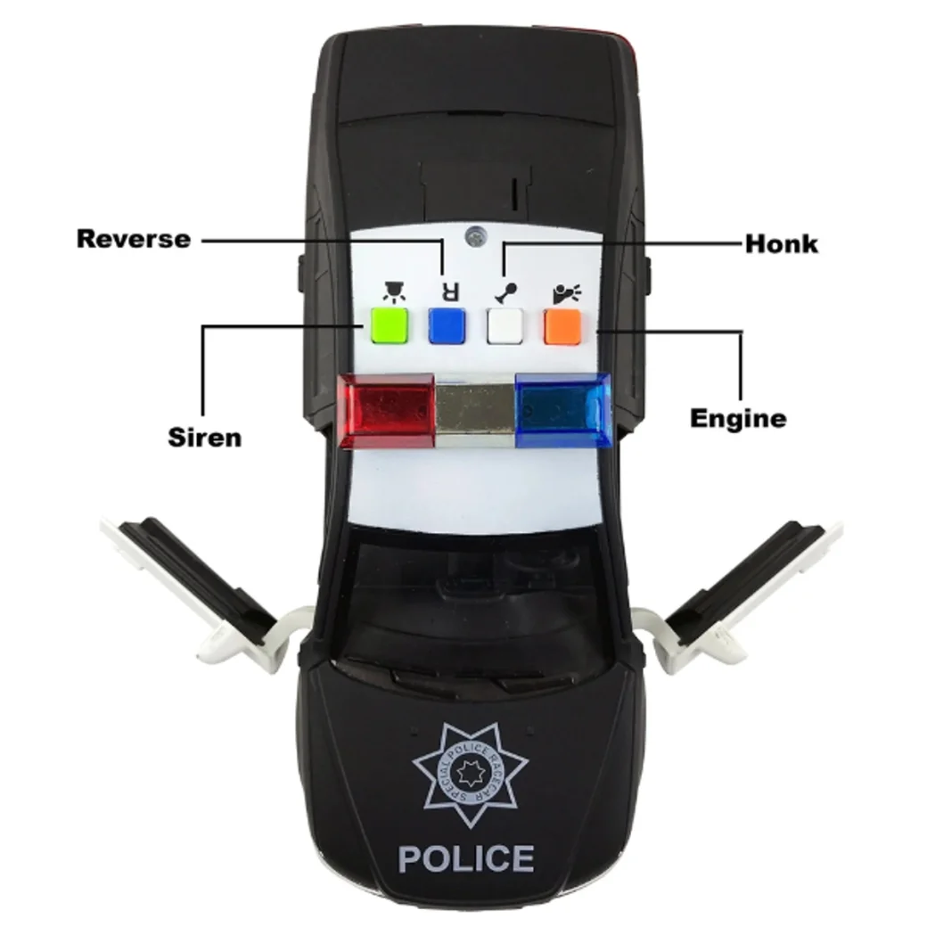 1:16 Mașina de poliție cu inerție (lumini /sunete / ușile se deschid)
