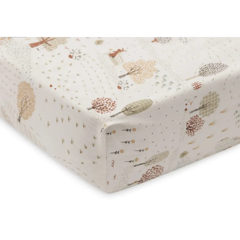 Cearsaf cu elastic Jollein Jersey Tiny Park, 40/50x80/90 cm