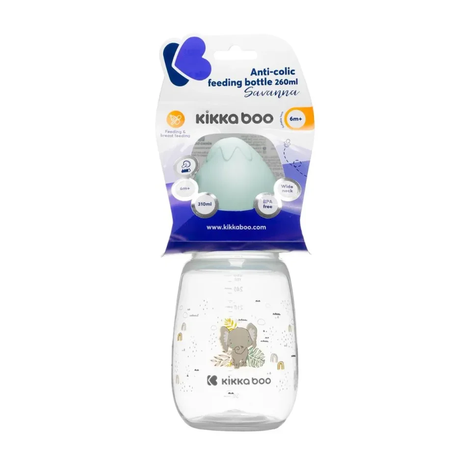 Бутылочка с широким горлышком KikkaBoo Savanna Mint, 260 мл foto
