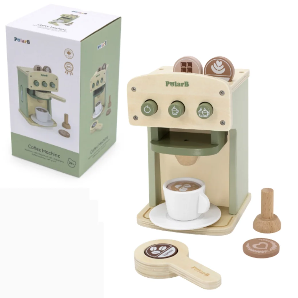 Set de joaca din lemn "Mașină de cafea cu accesorii."