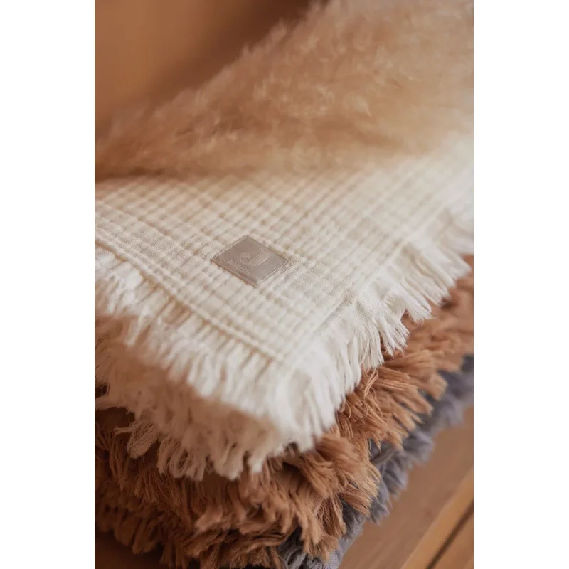 Paturica Jollein Muslin Fringe Ivory, 120x120 cm